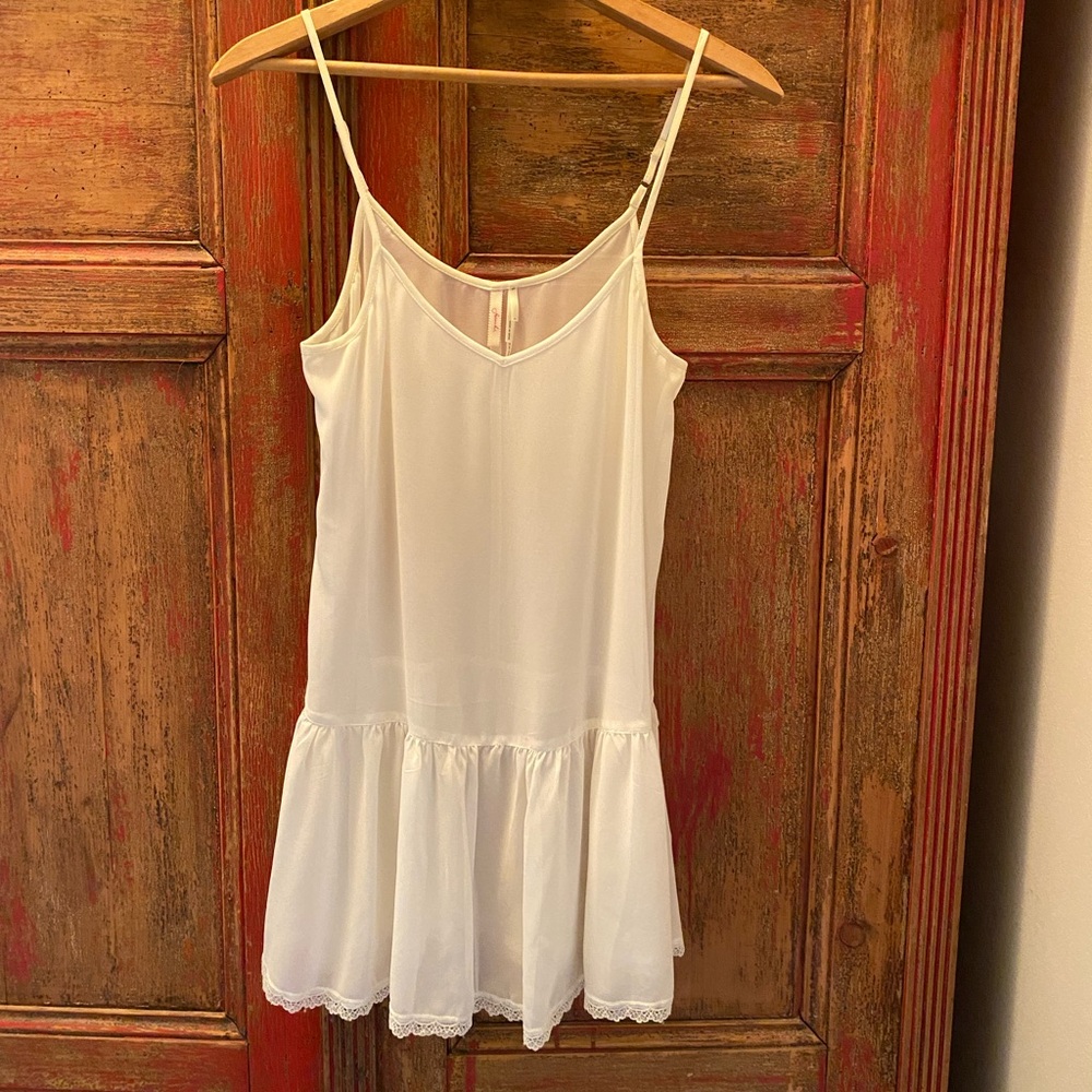 Nordstrom Frenchi White Spaghetti Strap Slip Dress